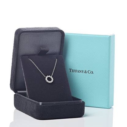 Tiffany Platinum Diamond Mini Open Circle Pendant Necklace 5 of 5
