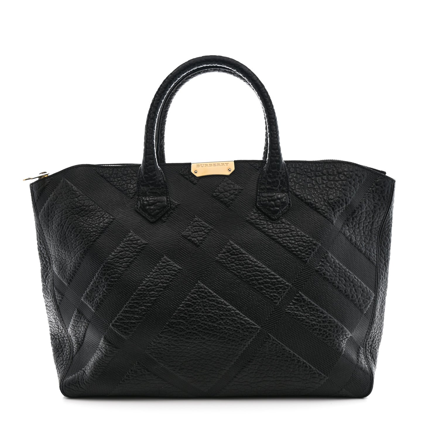 Heritage Grain Check Embossed Medium Dewsbury Tote Black