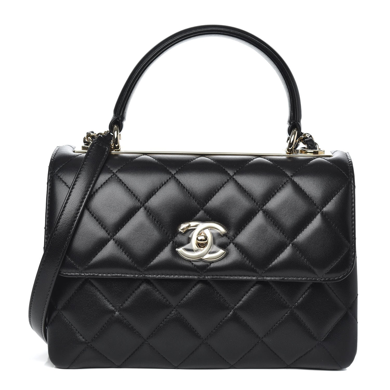 Chanel Lambskin Quilted Small Trendy CC Dual Handle Flap Bag Black 1 of 11