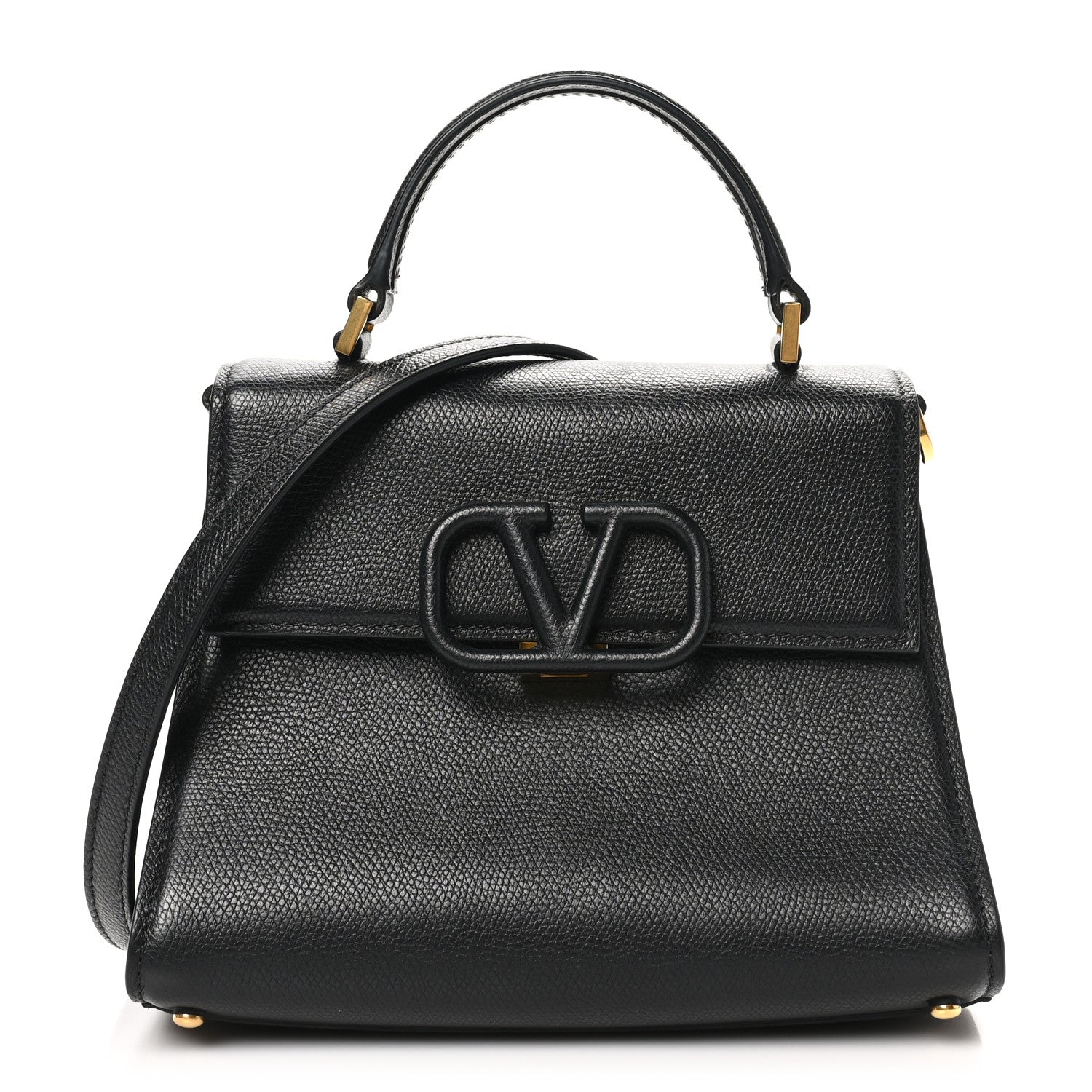 Valentino Garavani Grainy Calfskin Small VSling Top Handle Bag Black 1 of 9