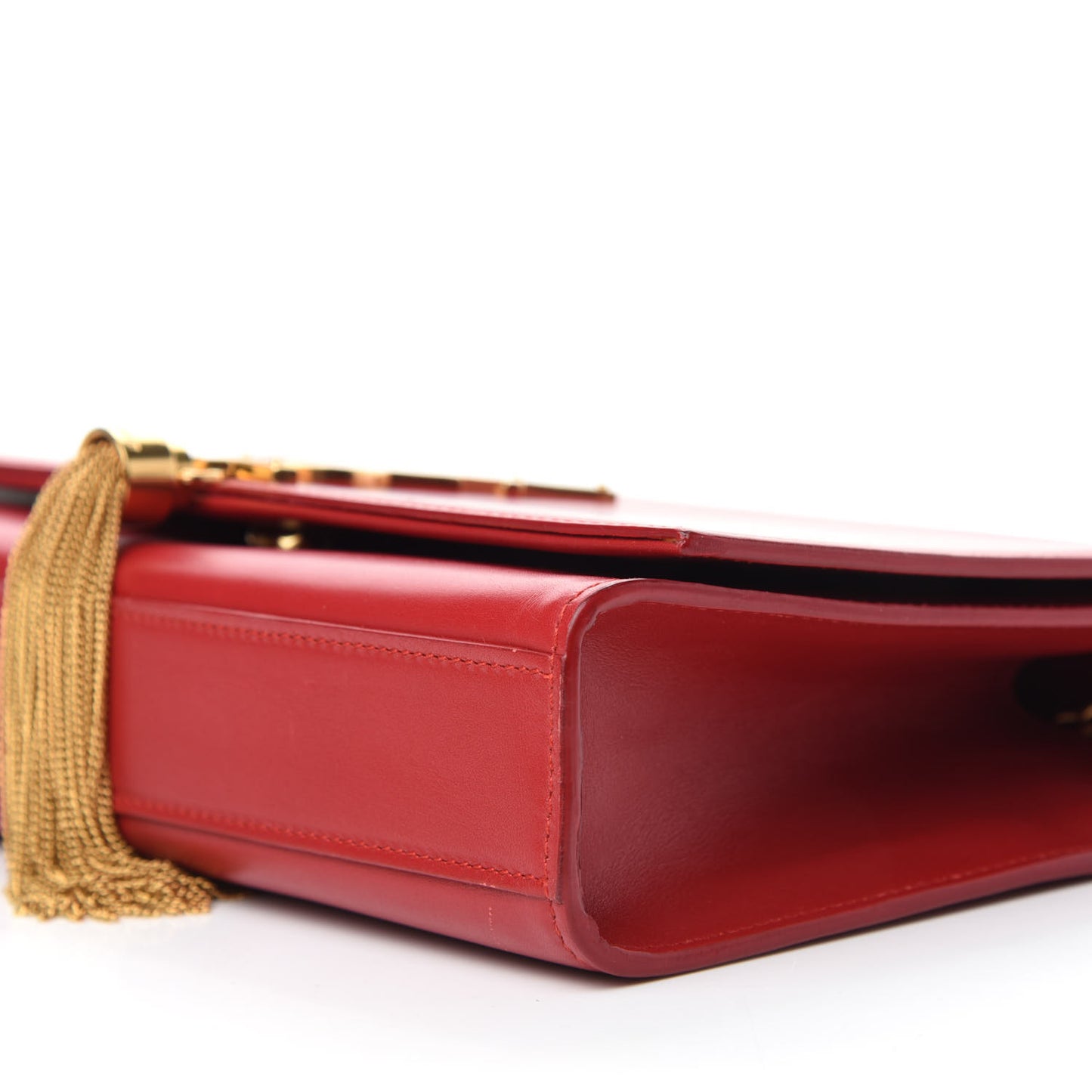 Smooth Calfskin Medium Classic Monogram Kate Tassel Satchel Lipstick Red