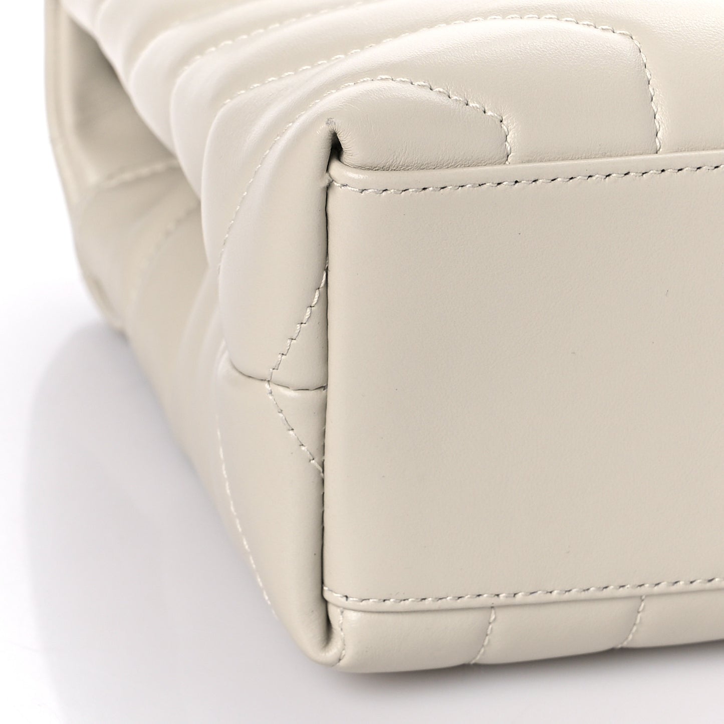 Calfskin Y Quilted Monogram Small Loulou Chain Satchel Blanc Vintage