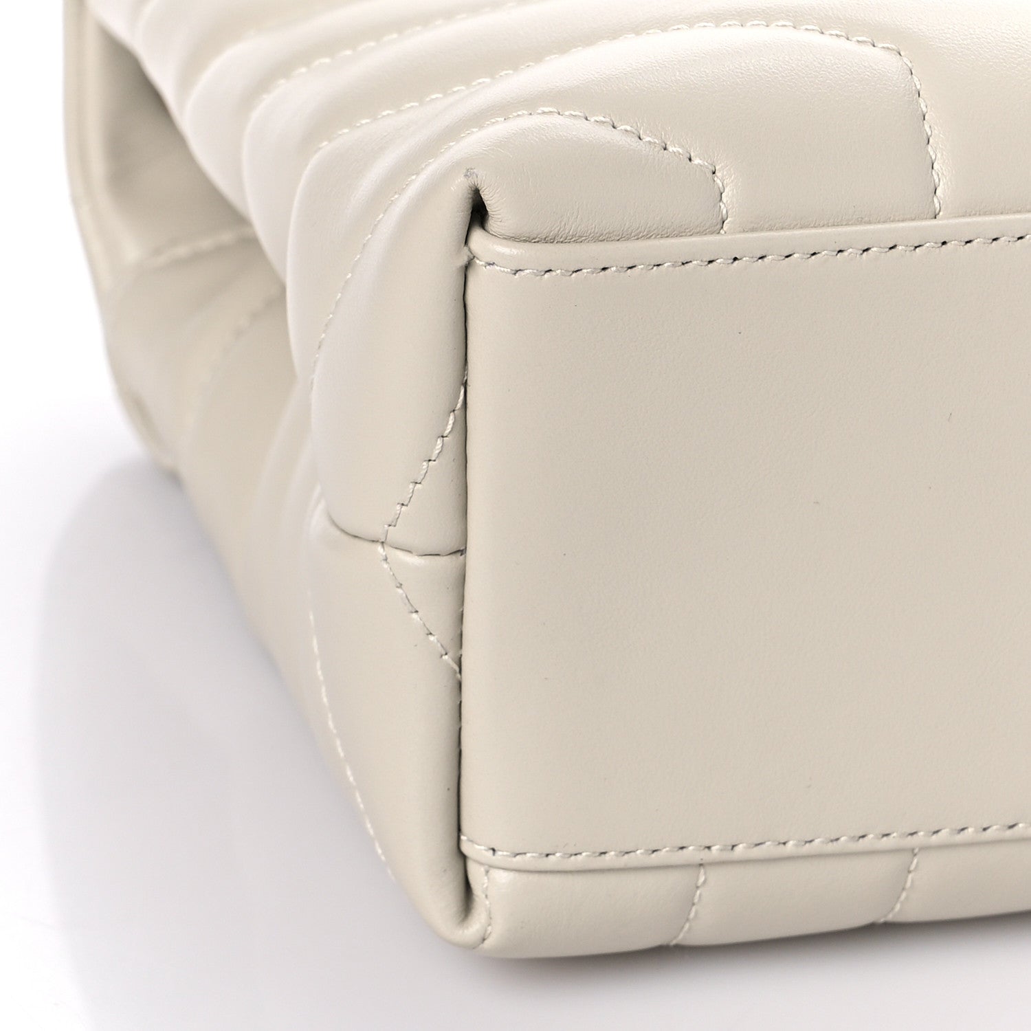 Saint Laurent Calfskin Y Quilted Monogram Small Loulou Chain Satchel Blanc Vintage 7 of 9