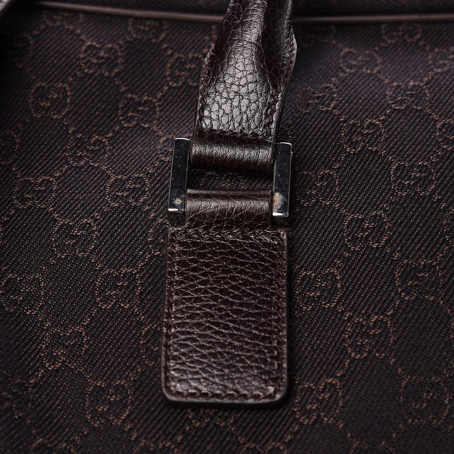 Denim Monogram Large Carry On Duffle Dark Brown
