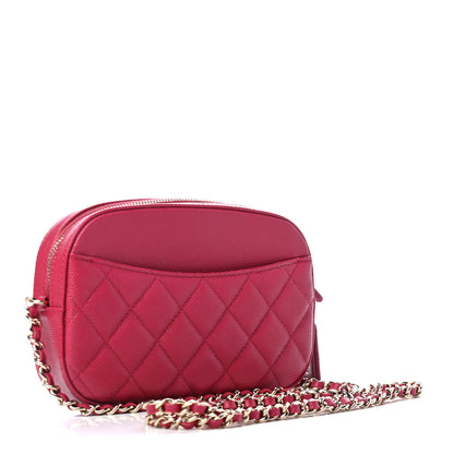 Chanel Caviar Quilted Camera Case Dark Pink 2 of 4