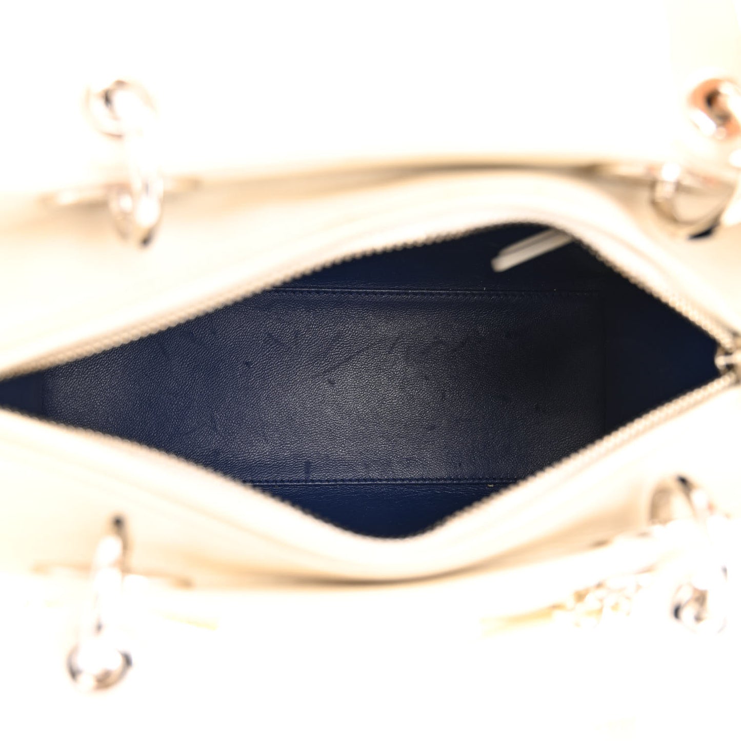 Lambskin Embroidered Sequin Medium Flower Lady Dior Off White