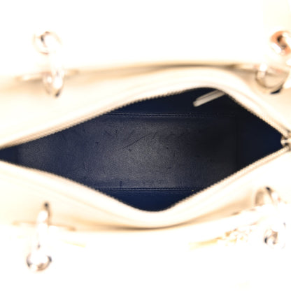 Christian Dior Lambskin Embroidered Sequin Medium Flower Lady Dior Off White 5 of 17