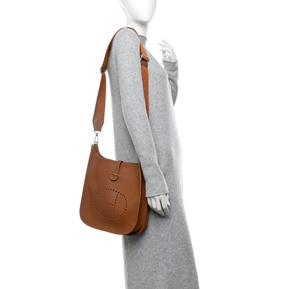Hermes Taurillon Clemence Evelyne III PM Gold 2 of 13