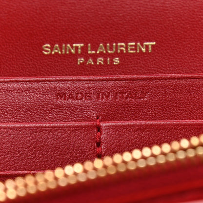 Saint Laurent Patent Calfskin Monogram Kate Wallet On Chain Rouge Eros 7 of 12