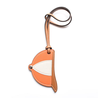 Hermes Swift Paddock Bombe Bag Charm Natural Sable Craie Orange 1 of 3