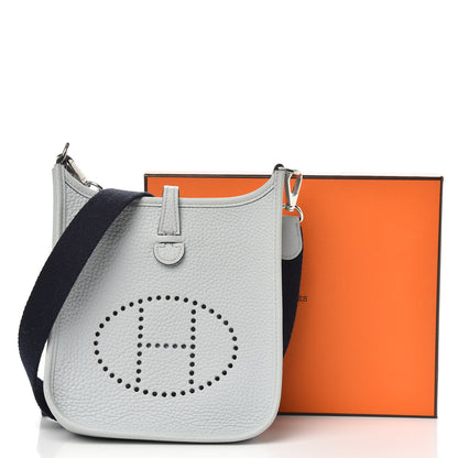 Hermes Taurillon Clemence Amazone Evelyne TPM Bleu Pale Indigo 10 of 10