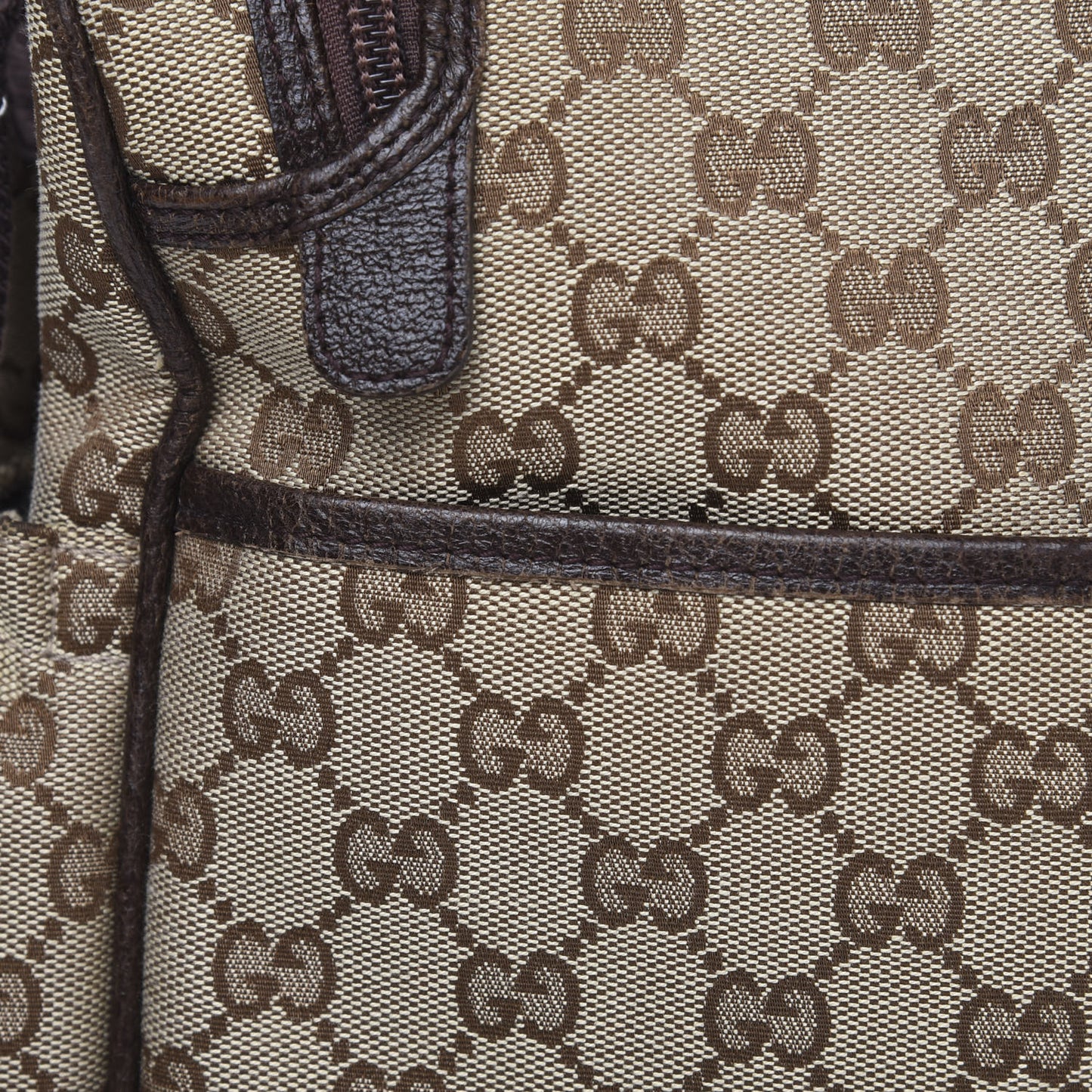 Monogram Natural Pigskin Large Diaper Bag Beige Ebony Cocoa Dark Chocolate