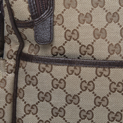 Gucci Monogram Natural Pigskin Large Diaper Bag Beige Ebony Cocoa Dark Chocolate 13 of 15