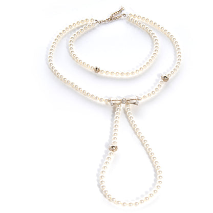 Chanel Pearl Bow Long Necklace 3 of 6