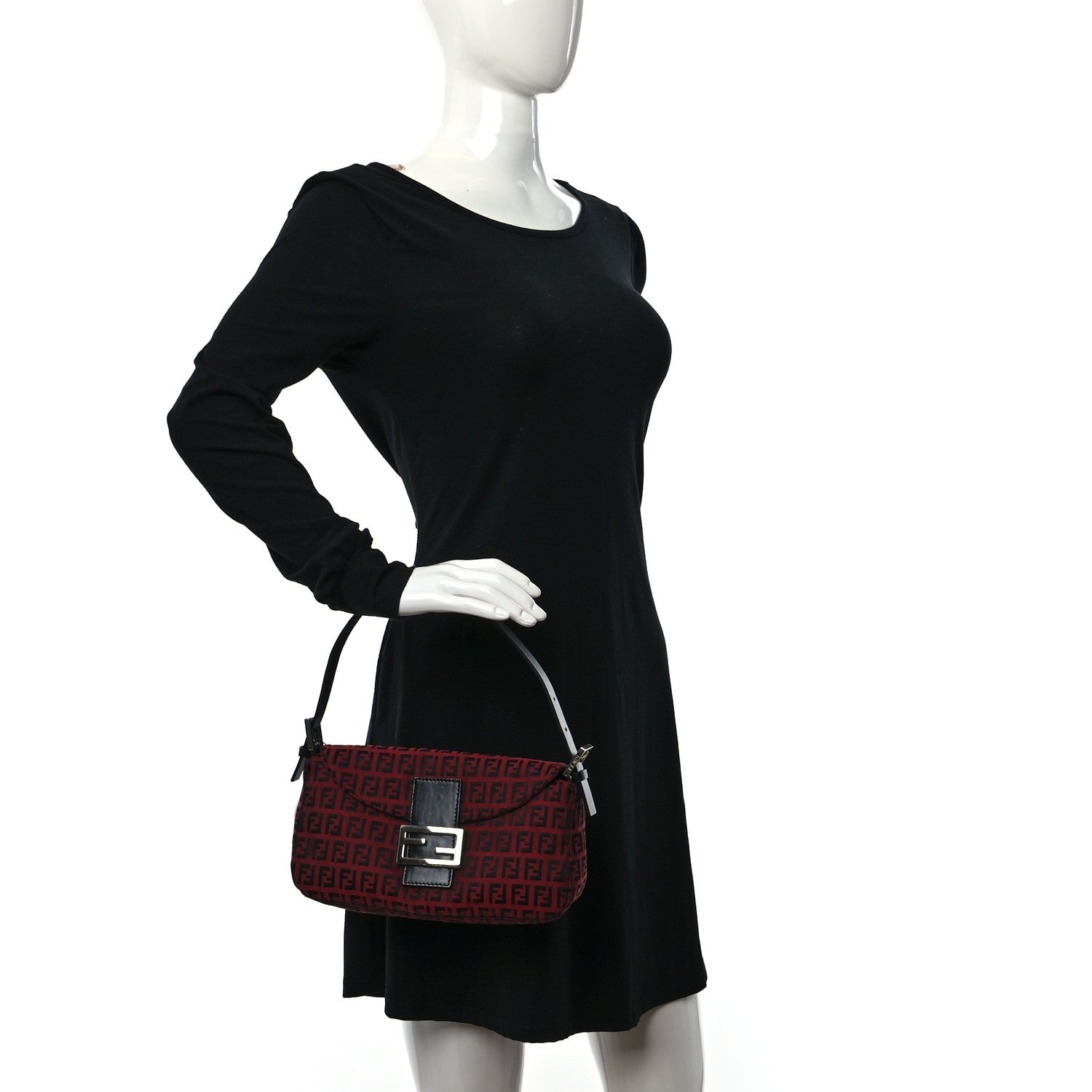 Fendi Zucchino Baguette Red Black 3 of 9