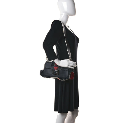 Fendi Calfskin Waves Heart Baguette Black 2 of 16