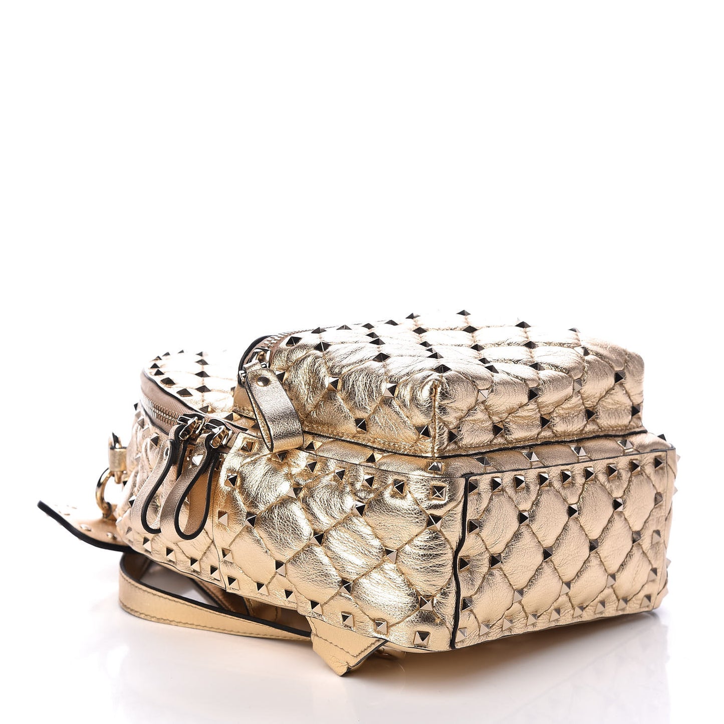 Metallic Lambskin Quilted Mini Rockstud Spike Backpack Mekong