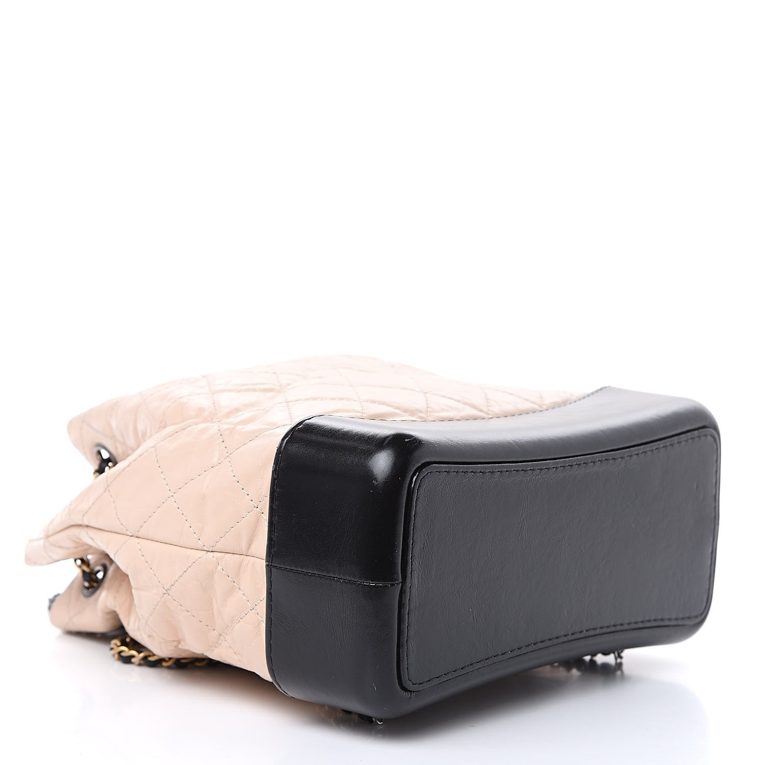 Chanel Aged Calfskin Quilted Gabrielle Backpack Beige Black 4 of 13