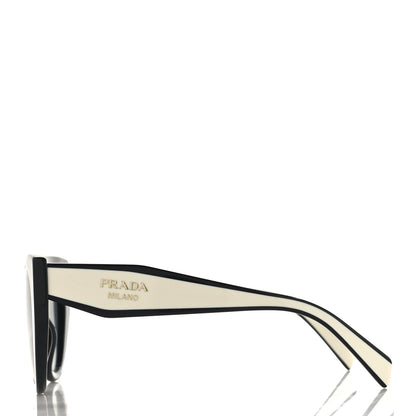 Prada Acetate Square Sunglasses SPR 14W Black White 3 of 7