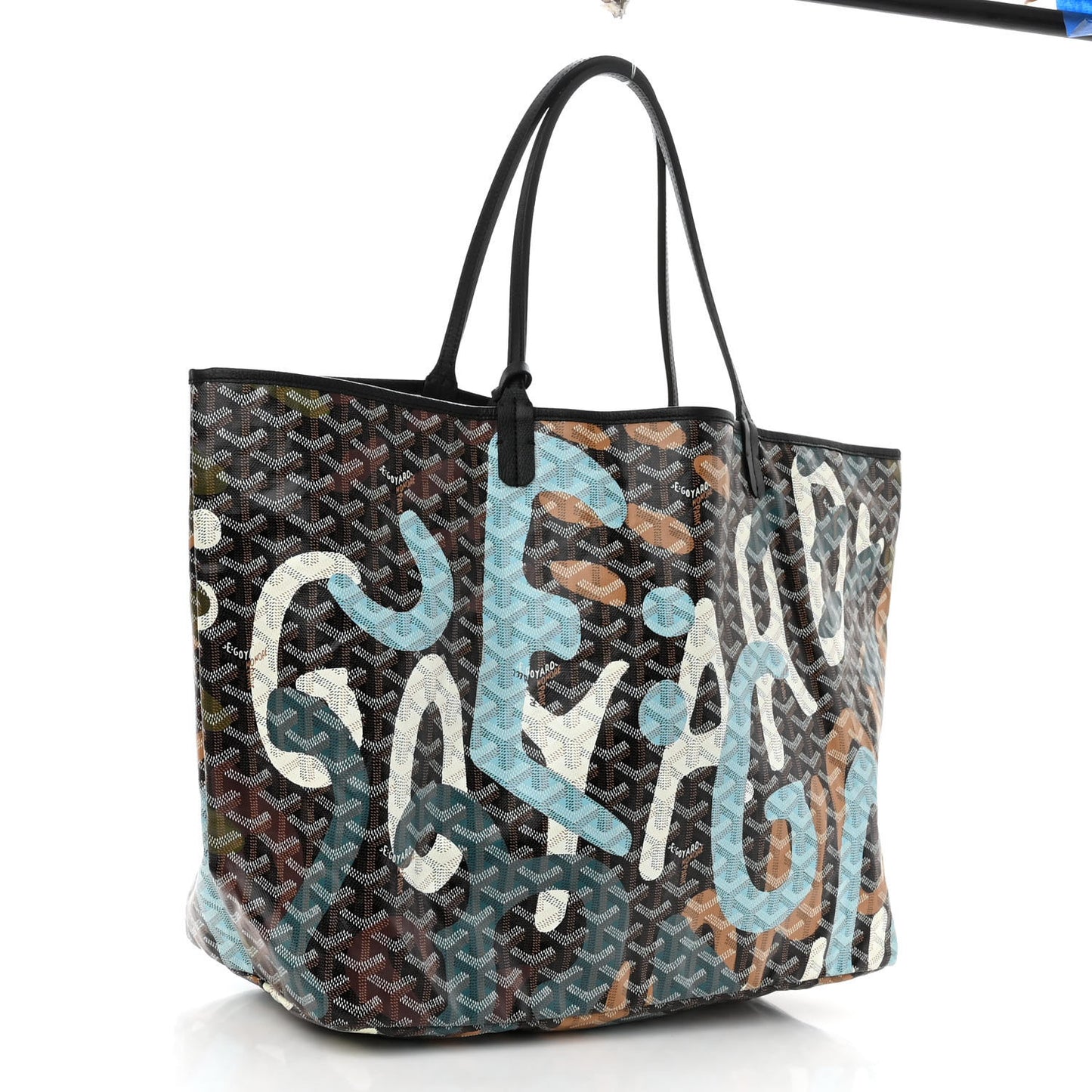 Goyardine Saint Louis Lettres Camouflage GM Black Blue