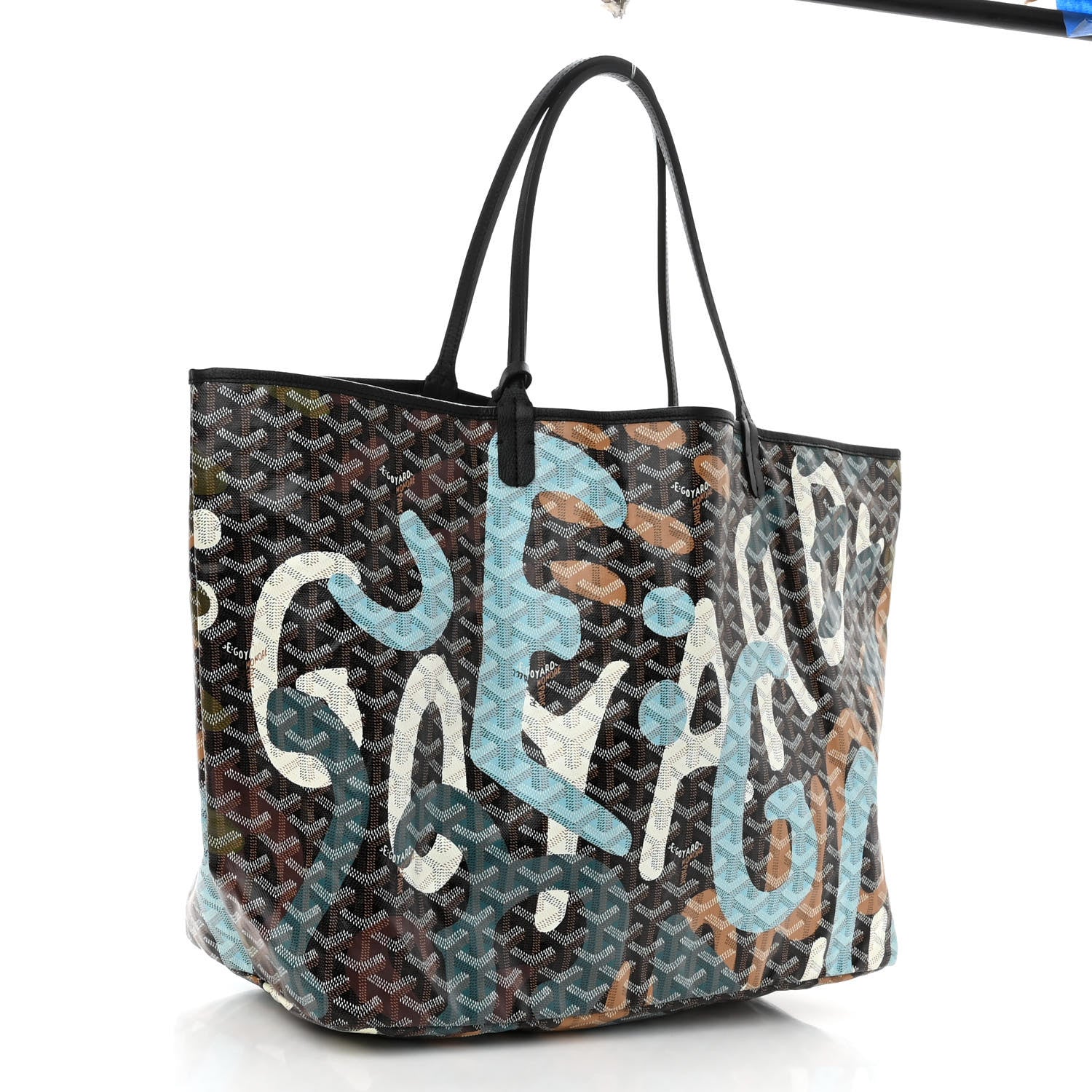 Goyard Goyardine Saint Louis Lettres Camouflage GM Black Blue 4 of 11