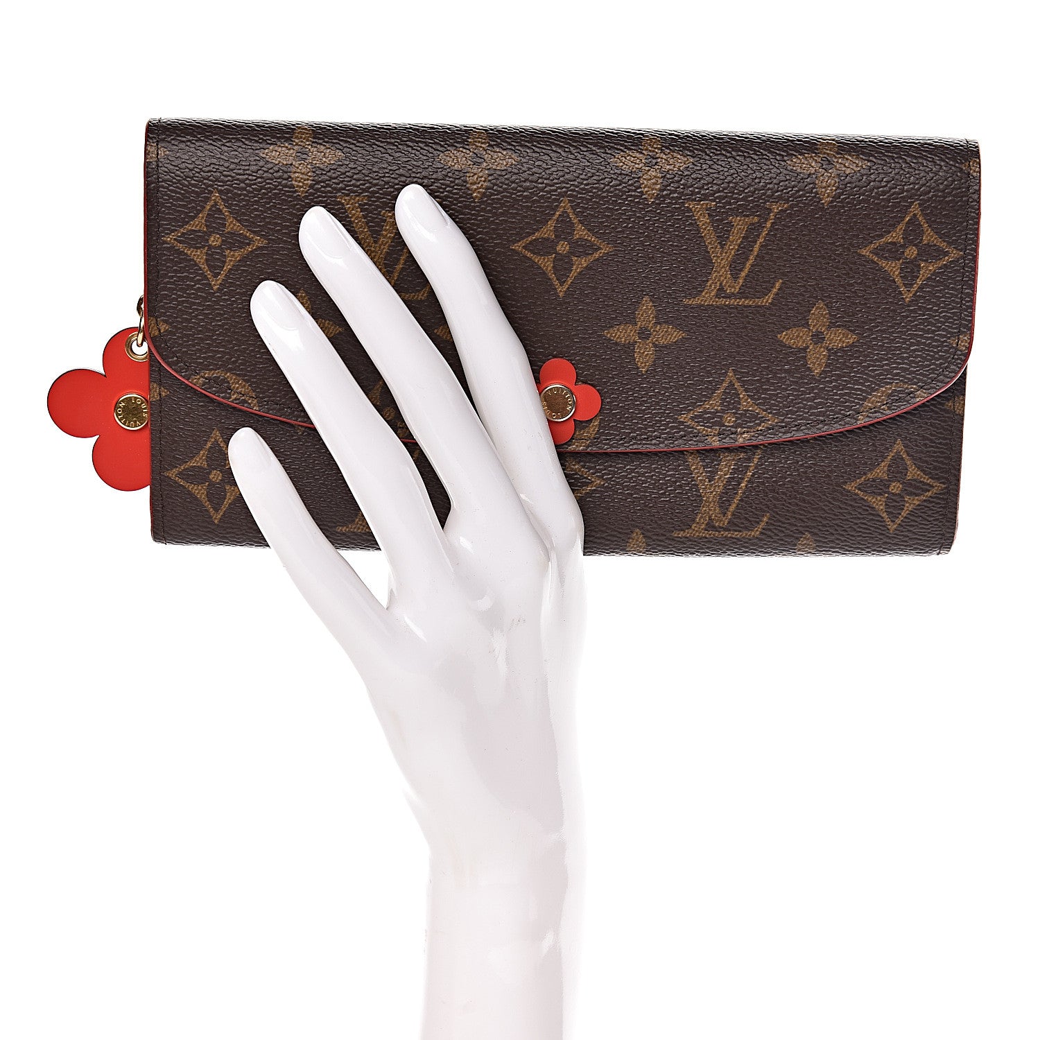 Louis Vuitton Monogram Bloom Flower Emilie Wallet Rouge 2 of 6