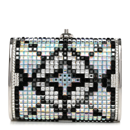 Judith Leiber Crystal Minaudiere Clutch Black Silver 1 of 9