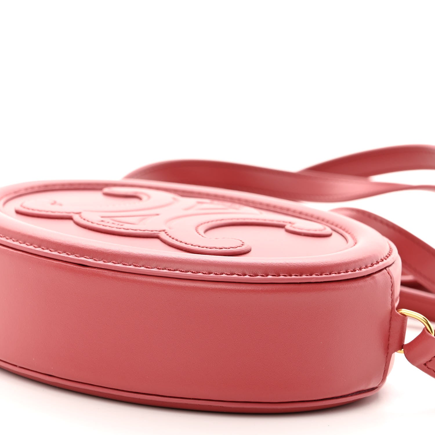 Celine Smooth Calfskin Cuir Small Triomphe Oval Purse Crossbody Lipstick 9 of 9