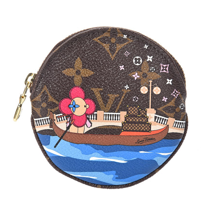 Louis Vuitton Monogram 2019 Christmas Animation Round Coin Purse Blue 1 of 8
