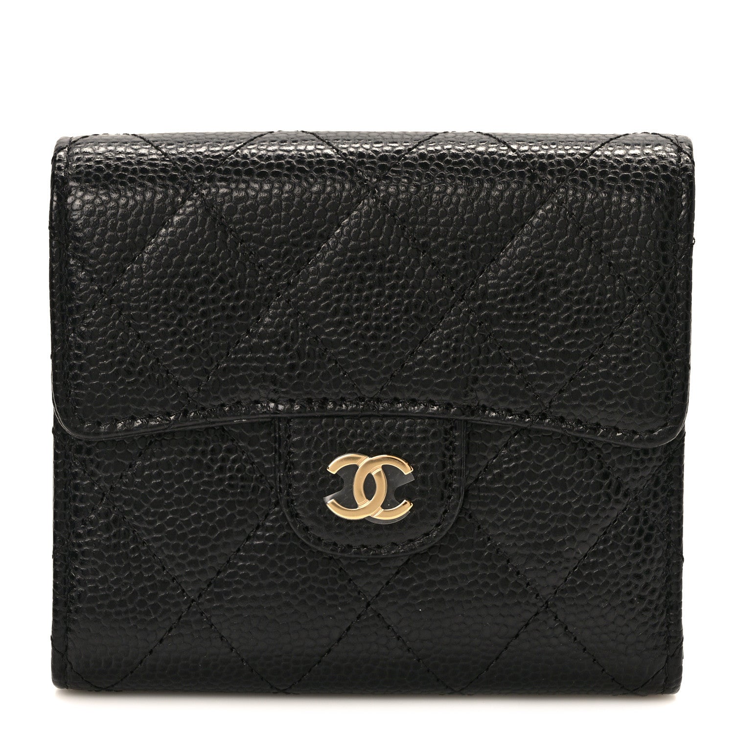 Chanel Caviar Quilted Compact Flap Wallet Black 1 of 9