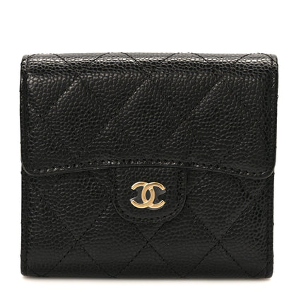 Chanel Caviar Quilted Compact Flap Wallet Black 1 of 9
