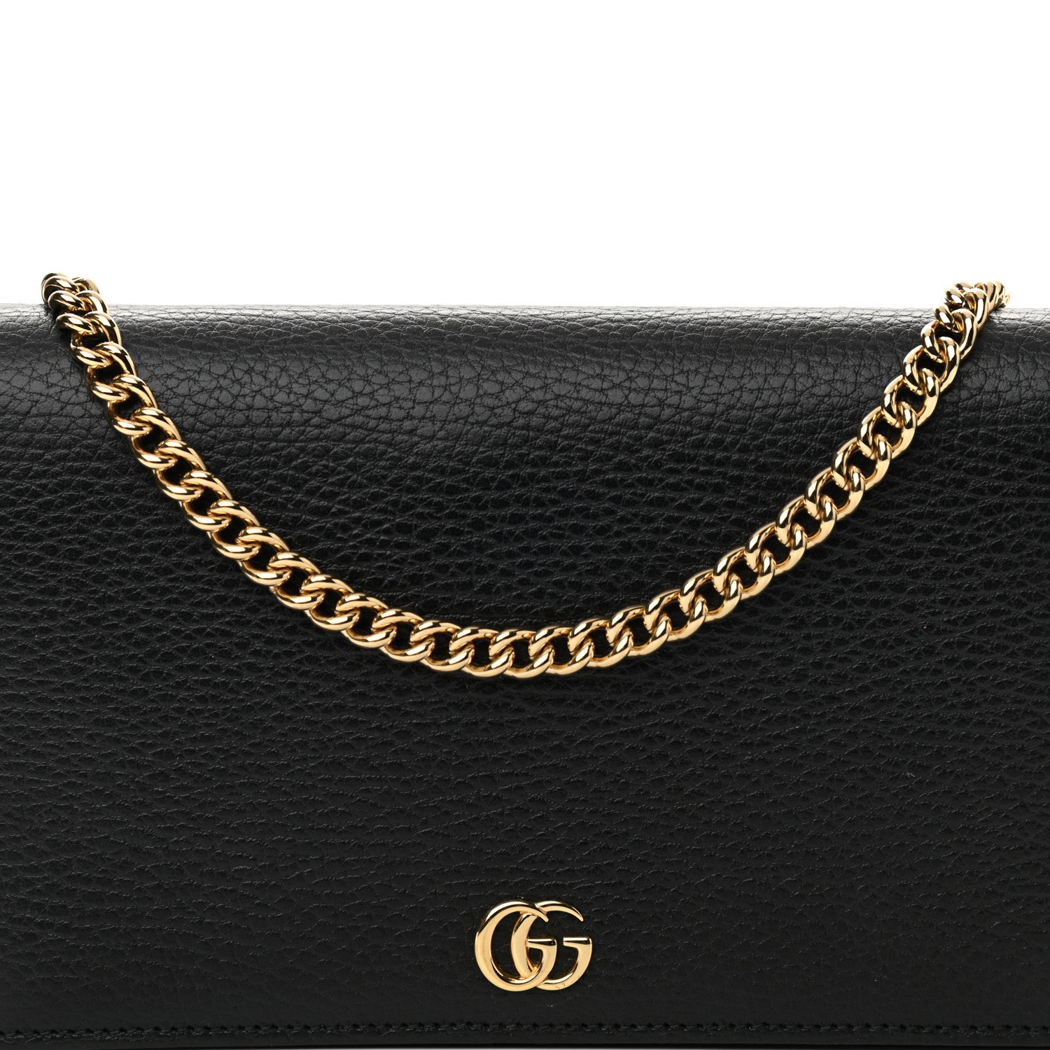 Gucci Calfskin Mini GG Marmont Chain Wallet Black 8 of 12