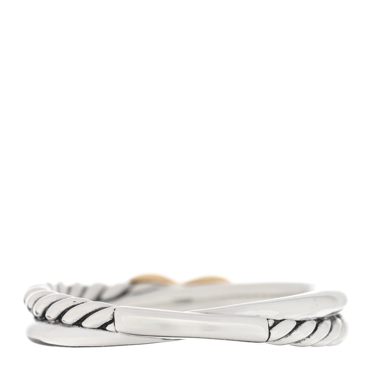 Sterling Silver 18K Yellow Gold Petite X Crossover Ring 57 8