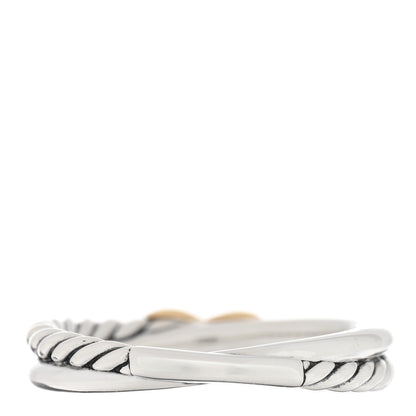 David Yurman Sterling Silver 18K Yellow Gold Petite X Crossover Ring 57 8 3 of 5