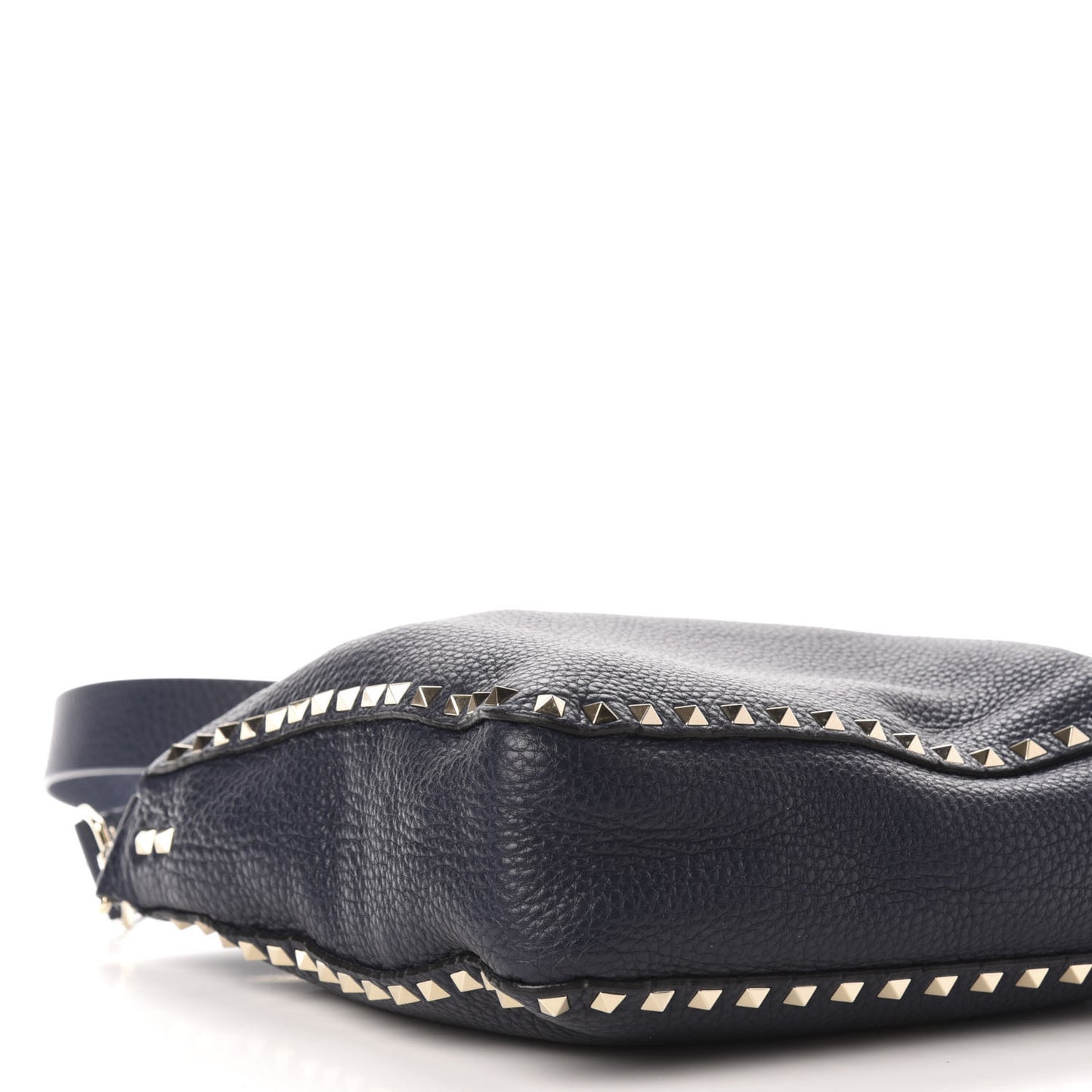 Pebbled Calfskin Small Rockstud Flip-Lock Messenger Bag Marine