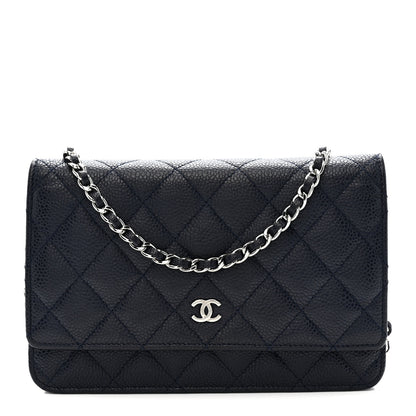 Chanel Caviar Quilted Wallet on Chain WOC Navy Blue 1 of 11