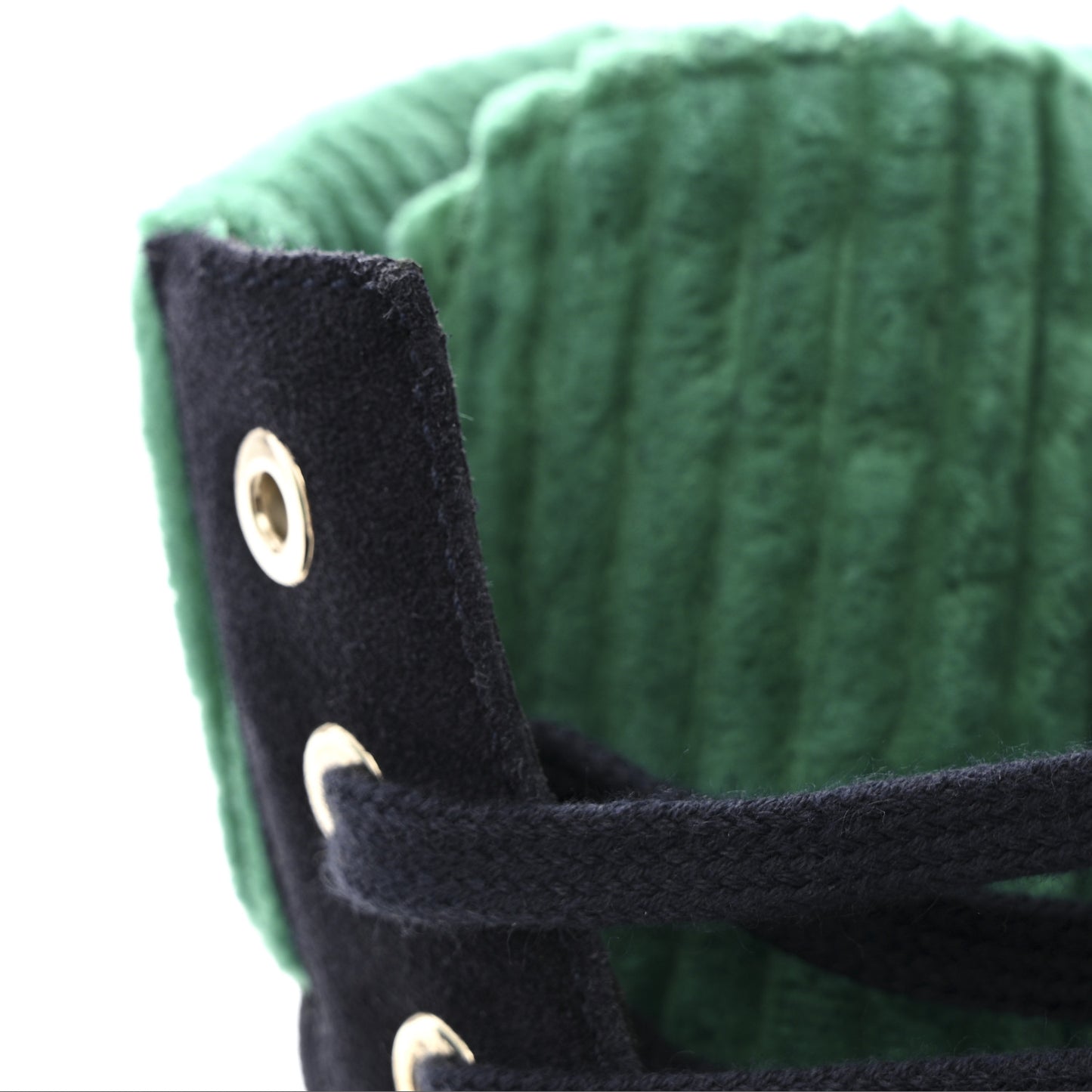 Suede Calfskin Velvet Quilted CC Combat Boots 36 Navy Green Black