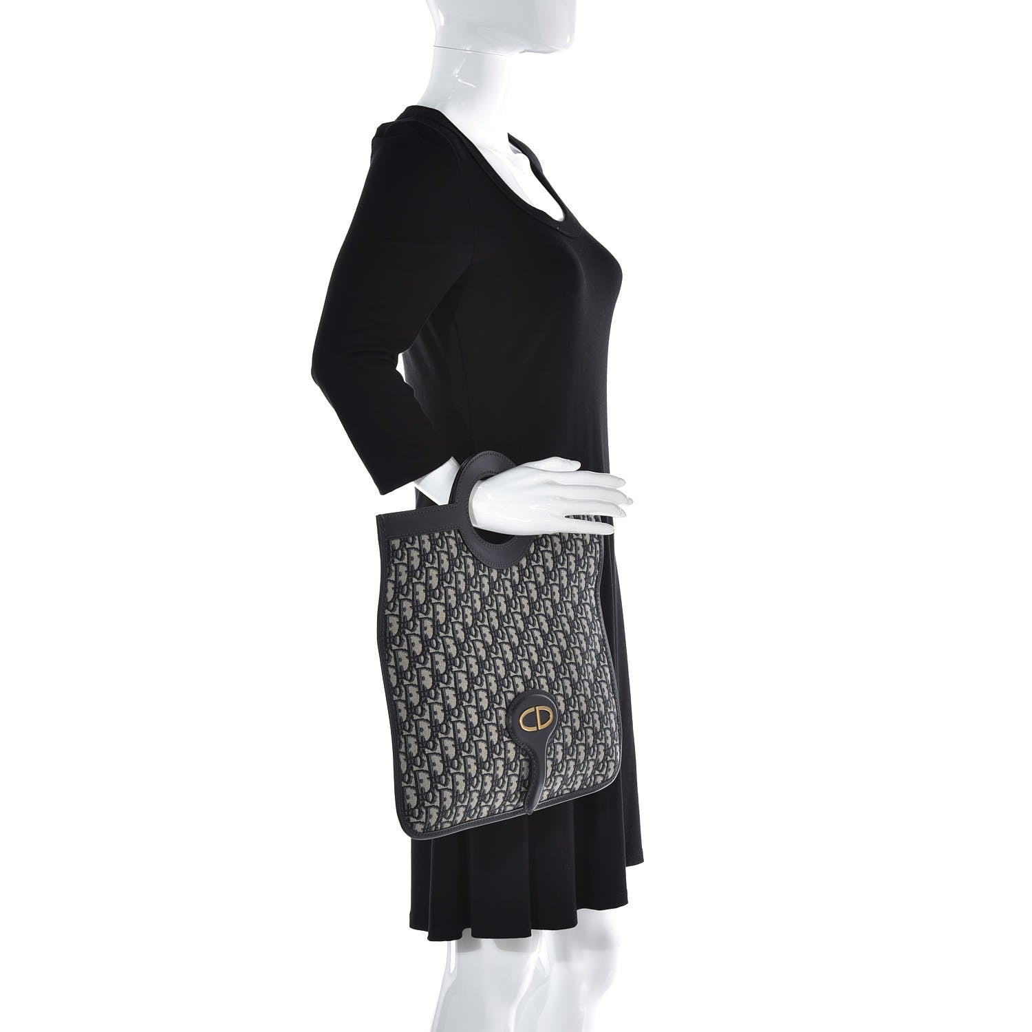 Christian Dior Oblique Fold Over Clutch Blue 3 of 9