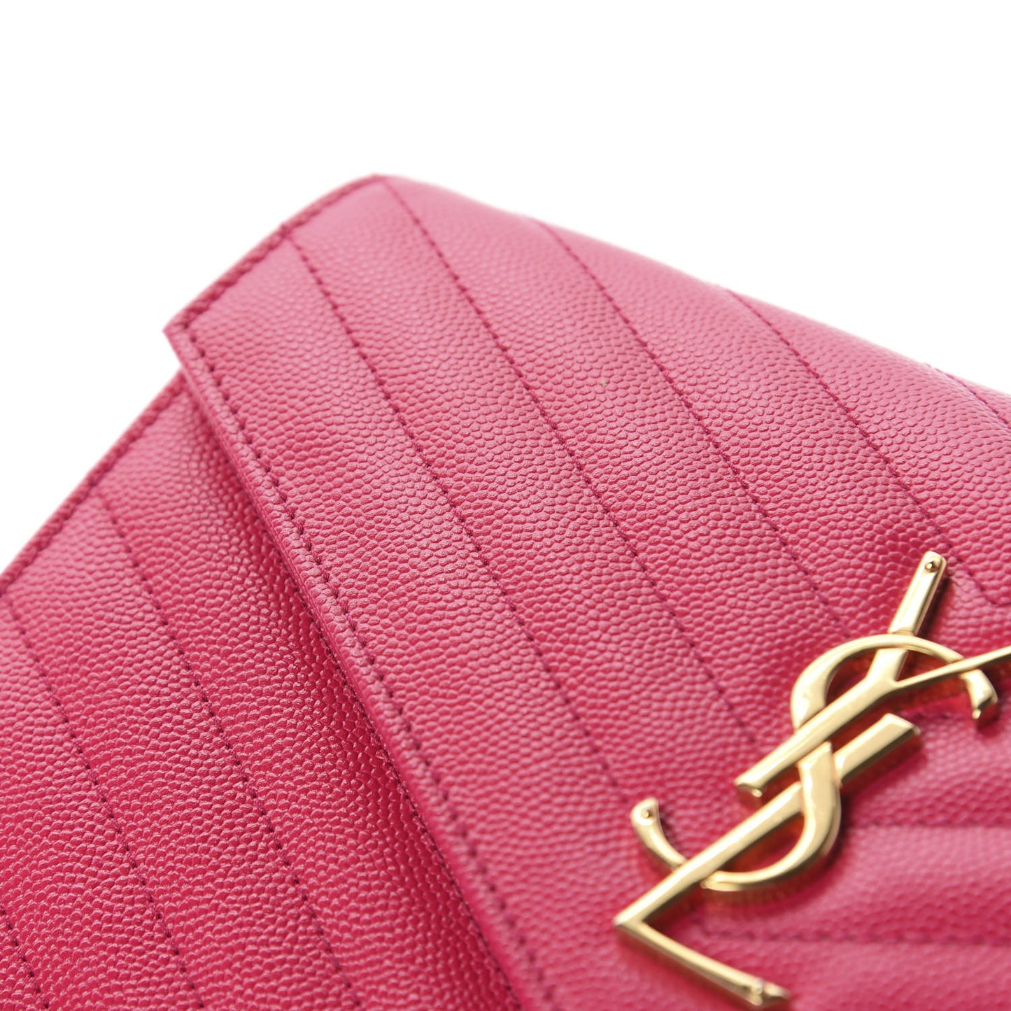 Grain De Poudre Matelasse Chevron Monogram Chain Wallet Bubblegum