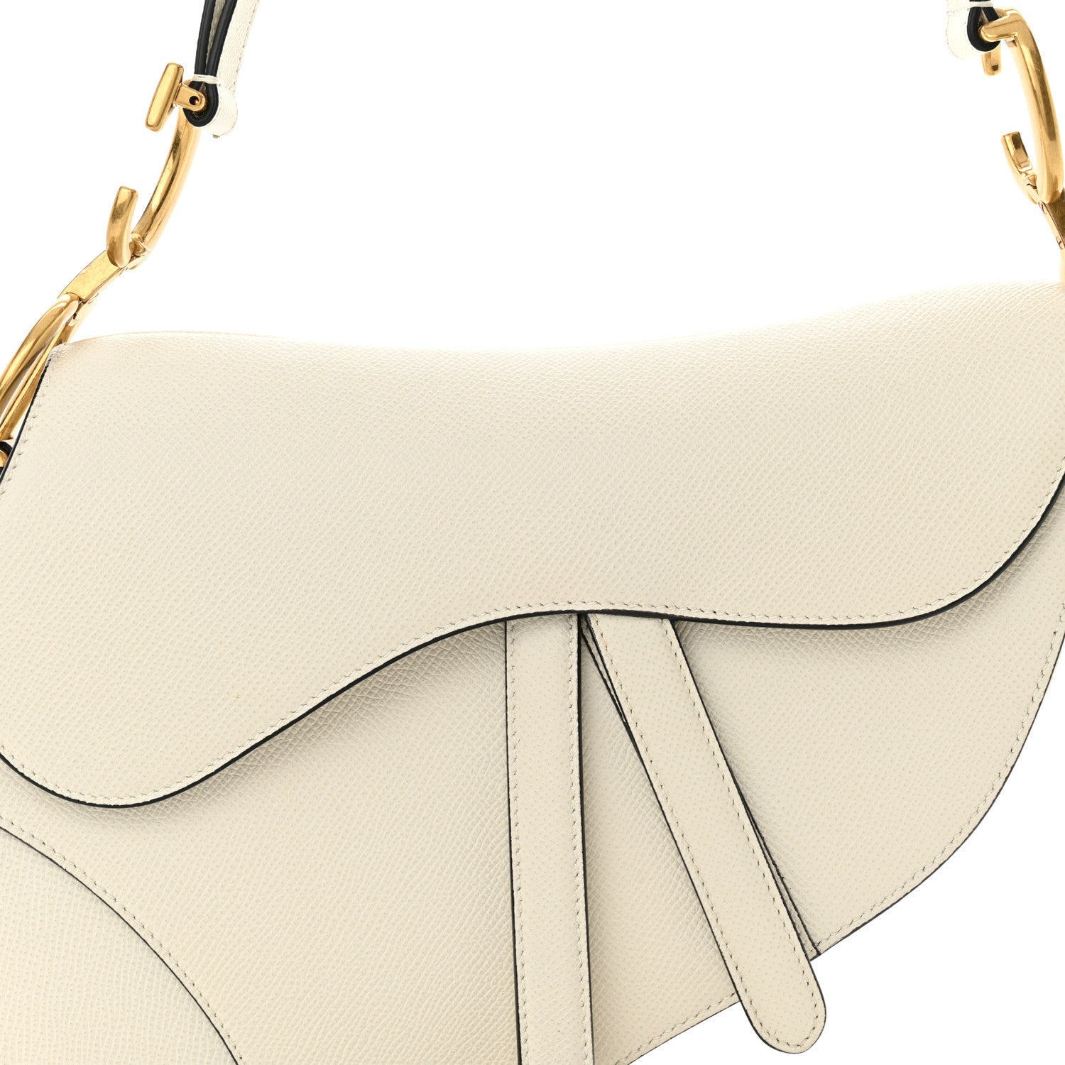 Christian Dior Grained Calfskin Saddle Bag White 8 of 11
