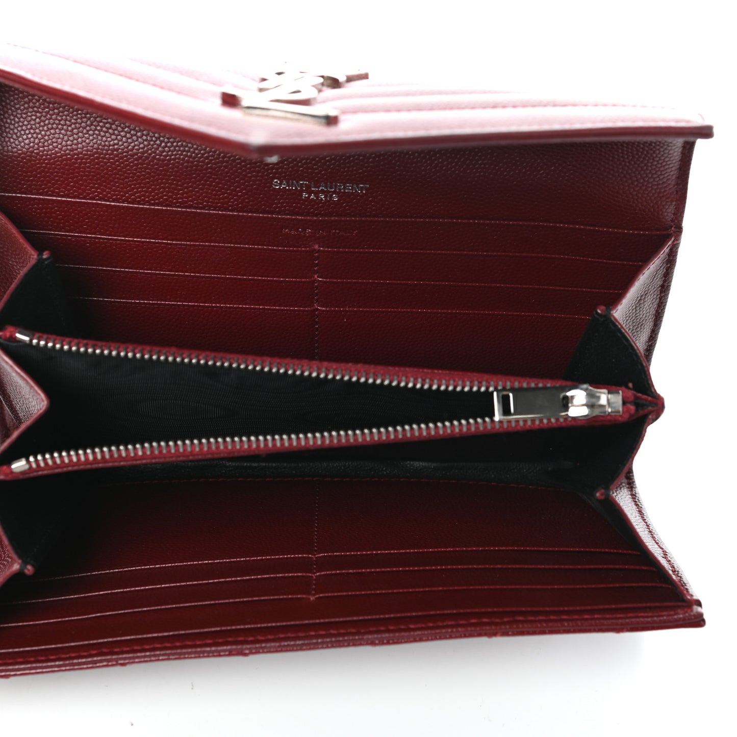 Grain De Poudre Matelasse Chevron Monogram Flap Wallet Palissandre