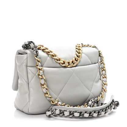 Chanel Goatskin Quilted Medium Chanel 19 Flap Grey 3 of 9