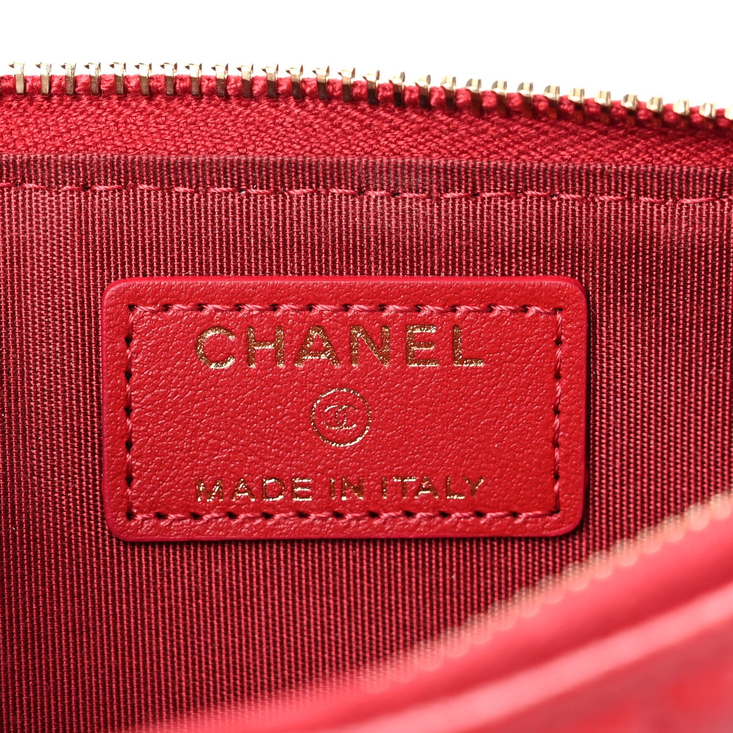 Caviar Camellia Embossed Classic Flat Wallet Pouch Red