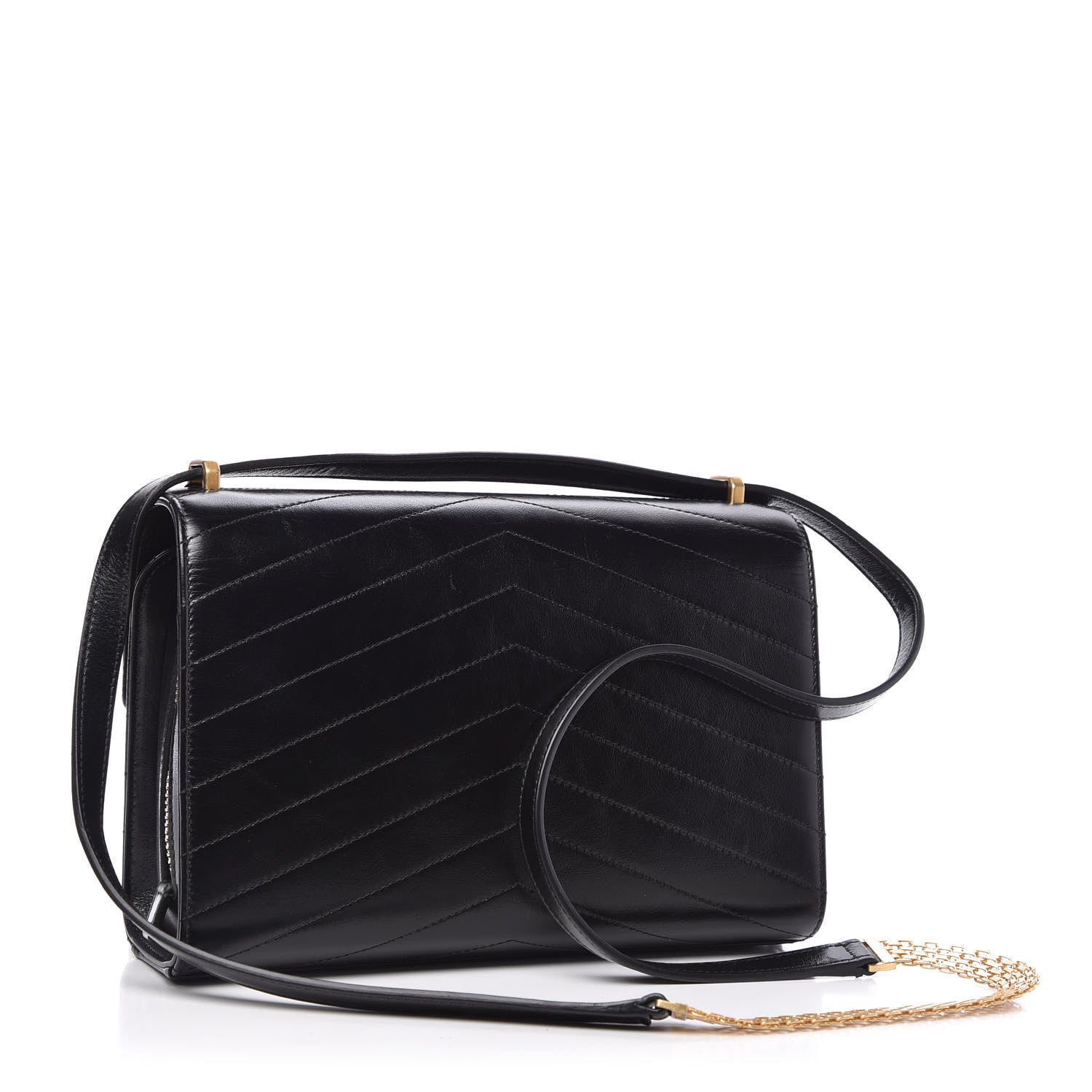 Chanel Calfskin Chevron Quilted Medal Flap Black 3 of 10