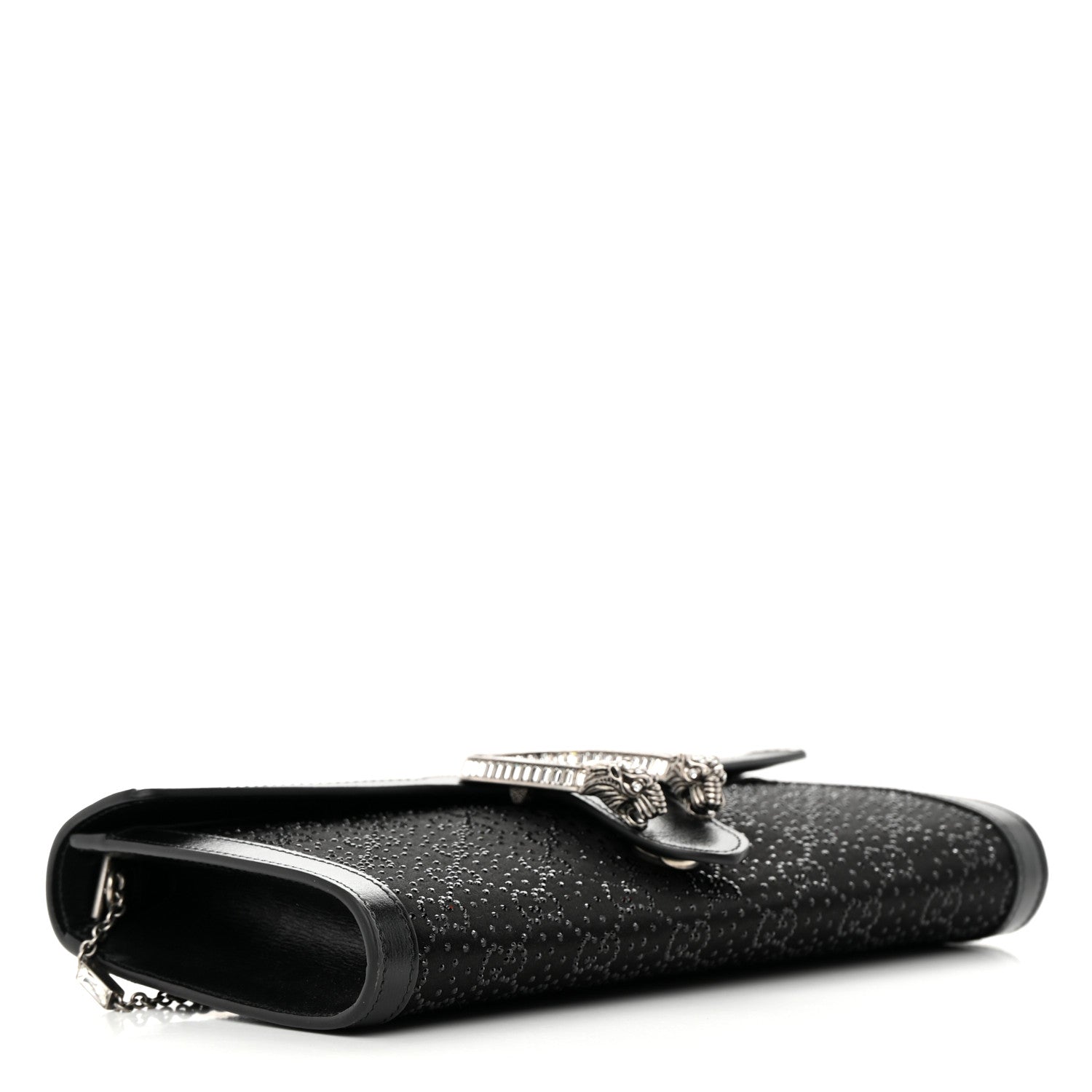 Gucci Satin Crystal Small Dionysus Shoulder Bag Black 4 of 11