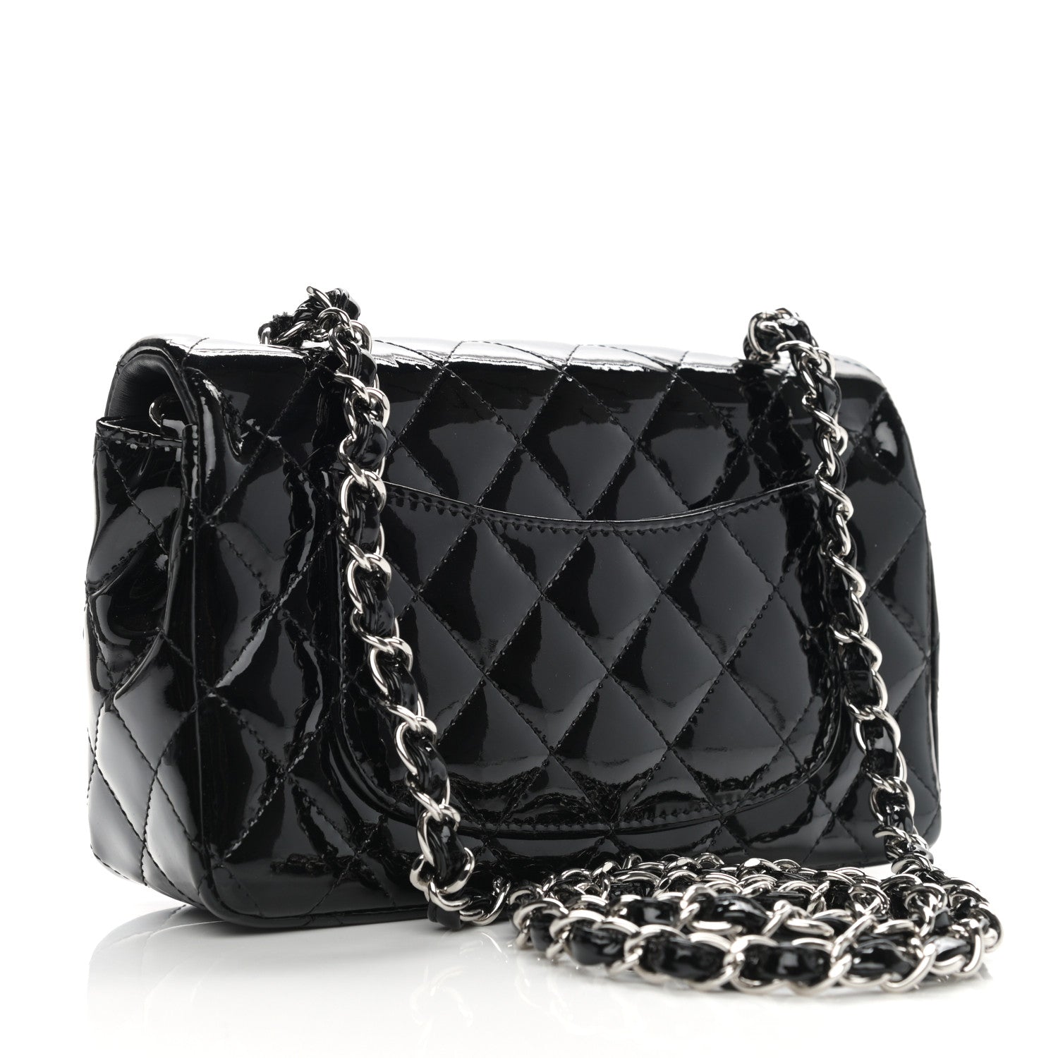 Chanel Patent Calfskin Quilted Mini Rectangular Flap Black 3 of 11