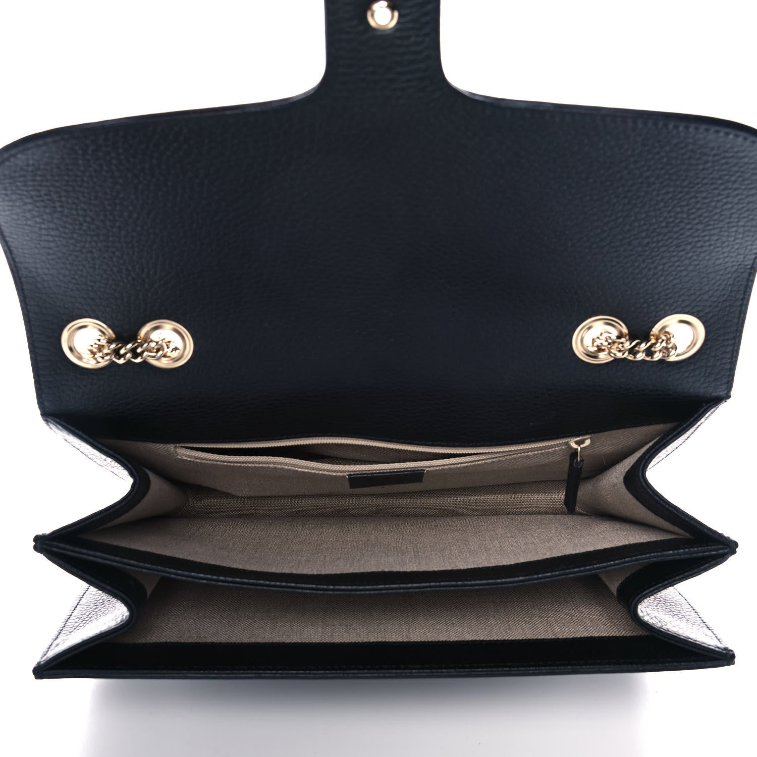 Gucci Dollar Calfskin Interlocking G Shoulder Bag Black 5 of 12