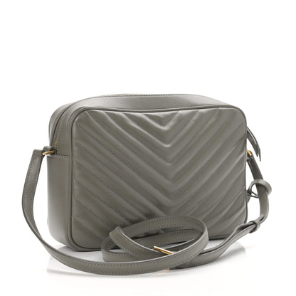 Saint Laurent Calfskin Matelasse Monogram Lou Camera Bag Grey Kaki 3 of 10