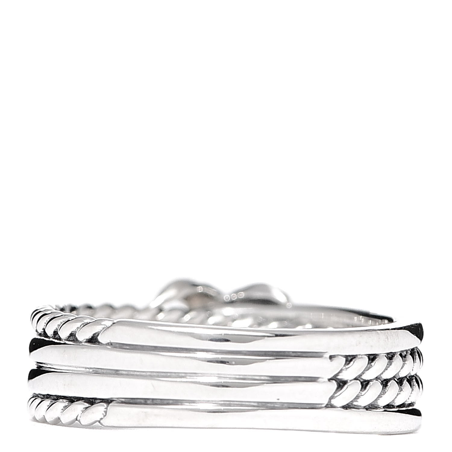 David Yurman Sterling Silver Diamond X Crossover Ring 58 8.25 3 of 5