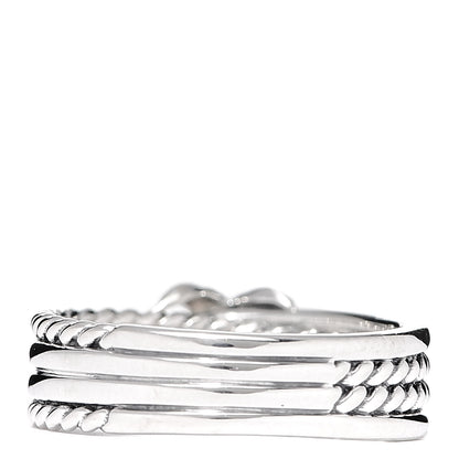 David Yurman Sterling Silver Diamond X Crossover Ring 58 8.25 3 of 5